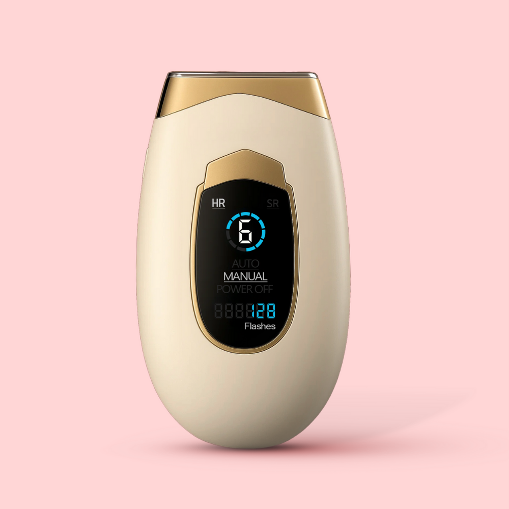 IPL epilační přístroj Lumina od Lumisilk s elegantním designem, digitálním displejem a 6 úrovněmi intenzity.