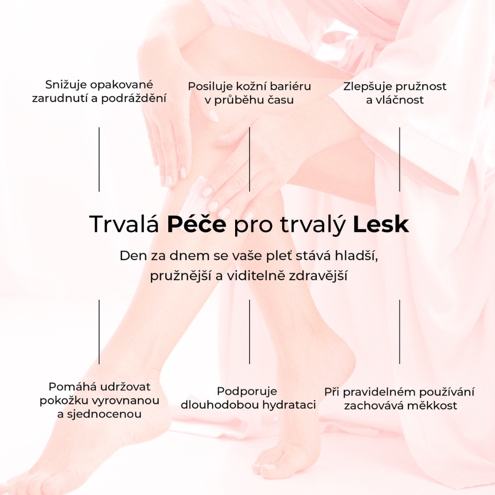 Dlouhodobá péče o pokožku s Blush Feather – zklidňuje, hydratuje, posiluje kožní bariéru a zlepšuje pružnost a sjednocení pleti