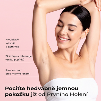 Hladká a jemná pokožka po holení s pěnou Velvet Cloud od LumiSilk – vyživuje, zklidňuje podráždění a chrání před pupínky a drobnými rankami